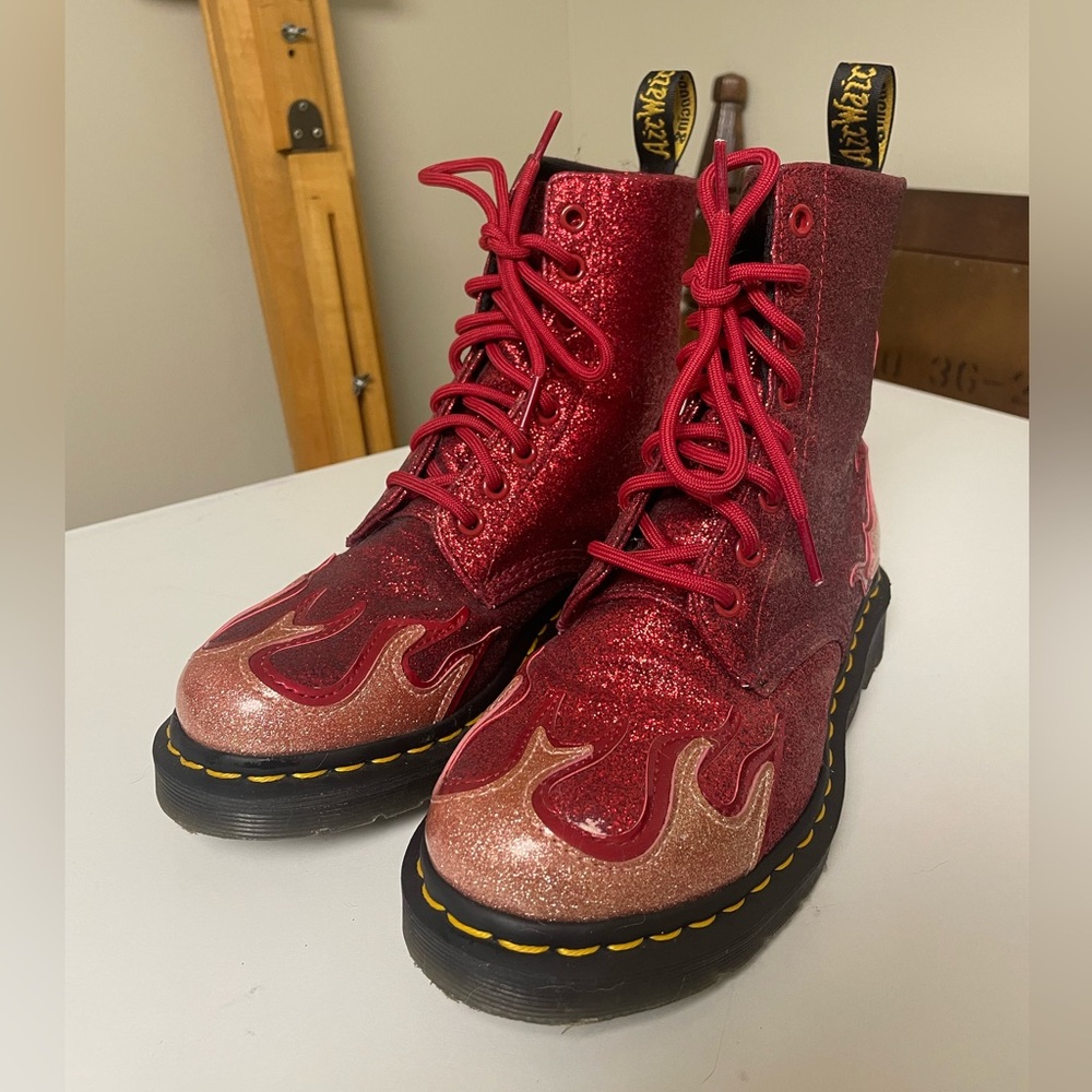 Red Glitter Dr Marten Boots